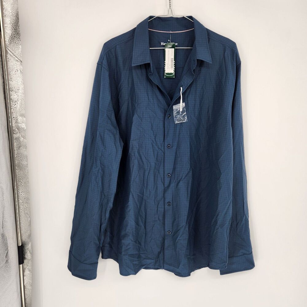 Hawker Rye Men's Navy XL Performance Prep Long Sleeve Shirt NWT